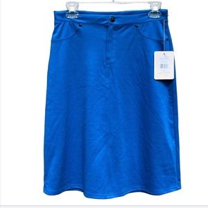 NWT DownEast Basics Summer Break Imperial Blue skirt Size XS.